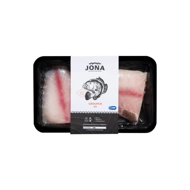 JONA Grouper Filet Tray Packed